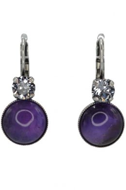 By Nell Earring Cabuchon Amethyst Crystal NBL-1116