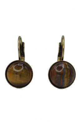 By Nell Earring Cabuchon Tijgeroog NBL-1115