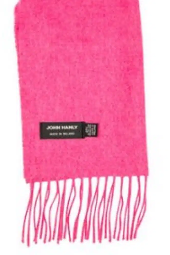 John Hanly Merino Luxury Wool Scarf Pink