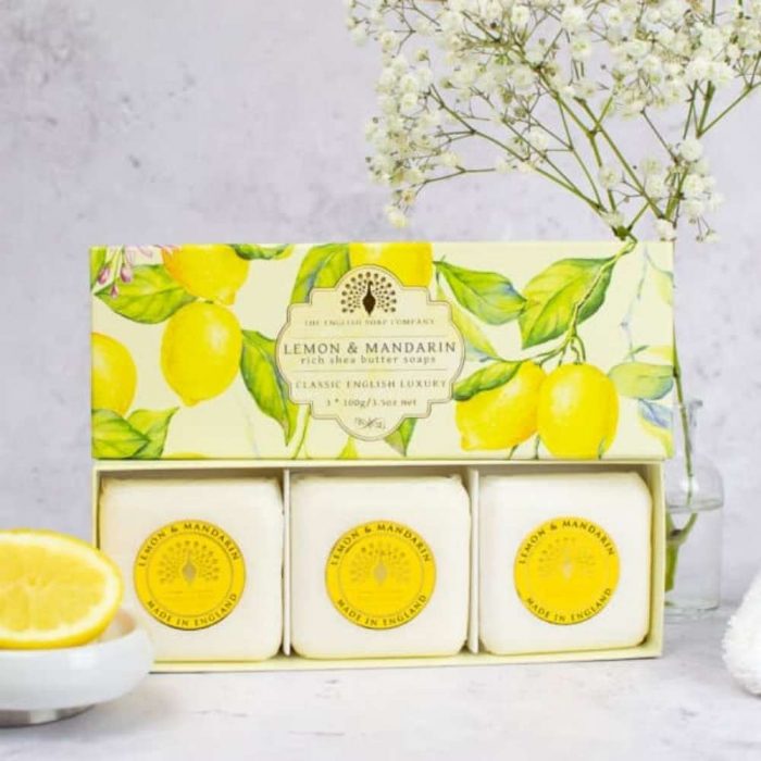 The English Soap Company Lemon and Mandarin Hand Soap Gift Set