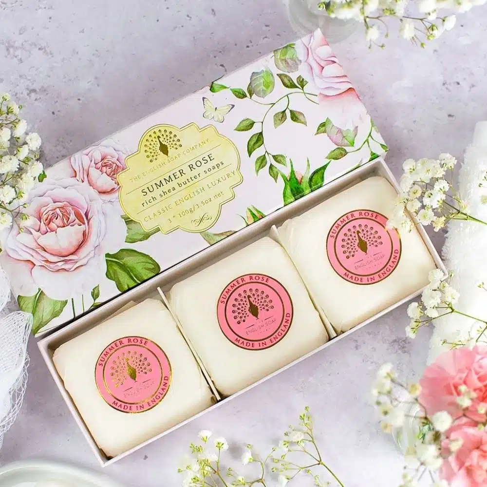 The English Soap Company Summer Rose Hand Soap Gift Set
