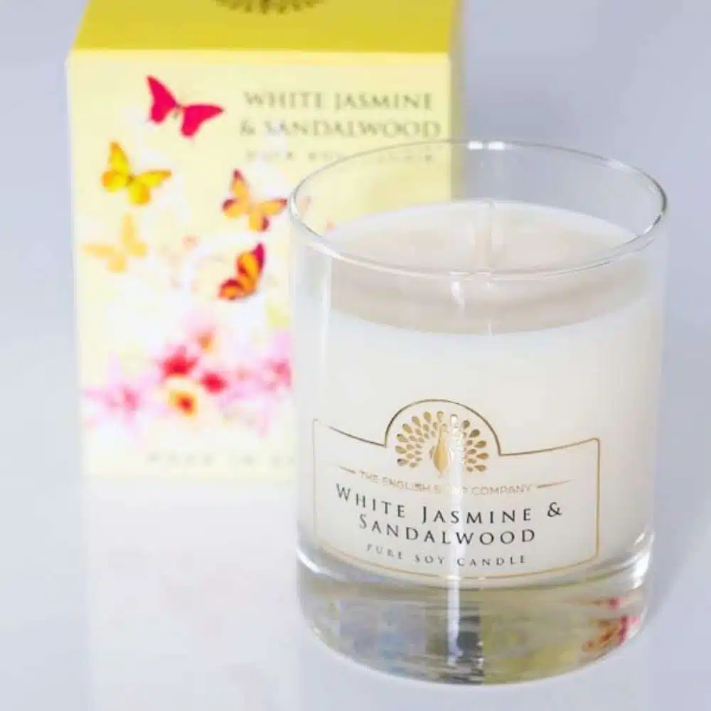 The English Soap Company 170 ml Soy Candle White Jasmin & Sandalwood