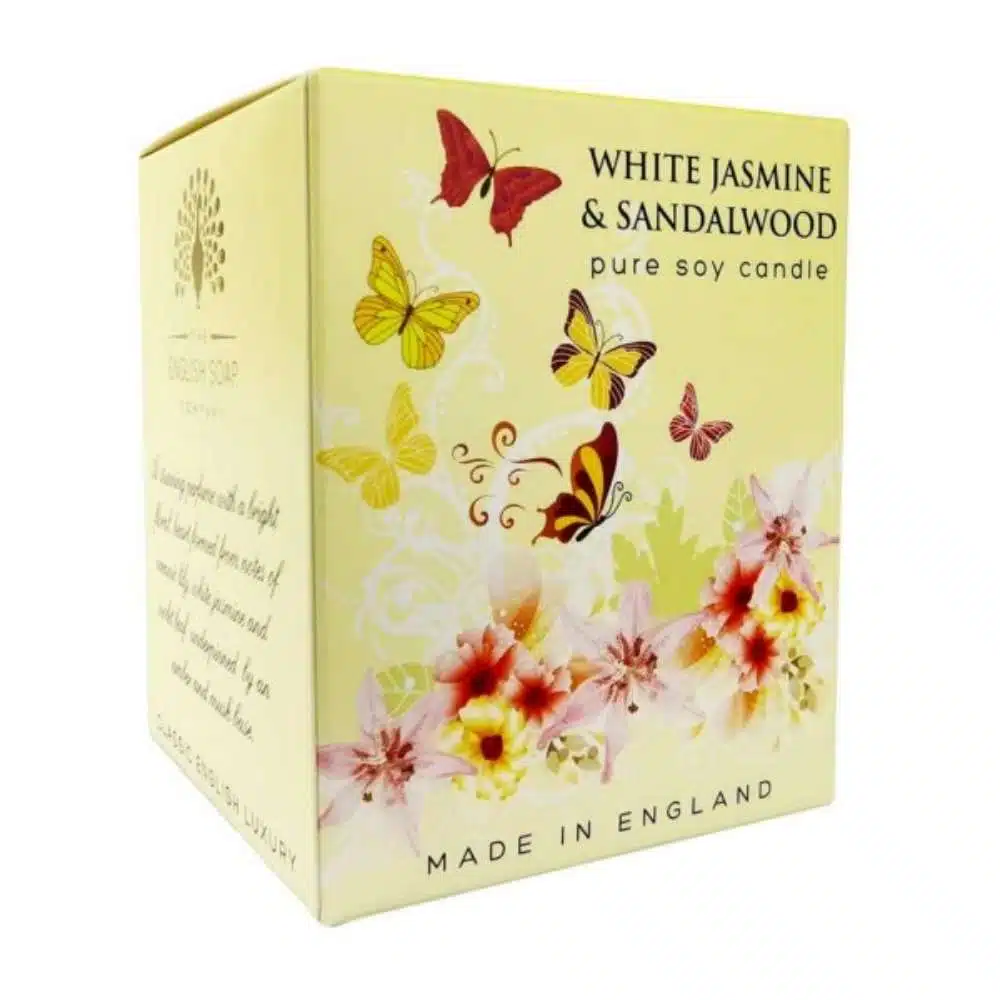 The English Soap Company 170 ml Soy Candle White Jasmin & Sandalwood