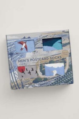 Seasalt Cornwall Men's Postcard Socks Box O'4 Rooftop View Mix