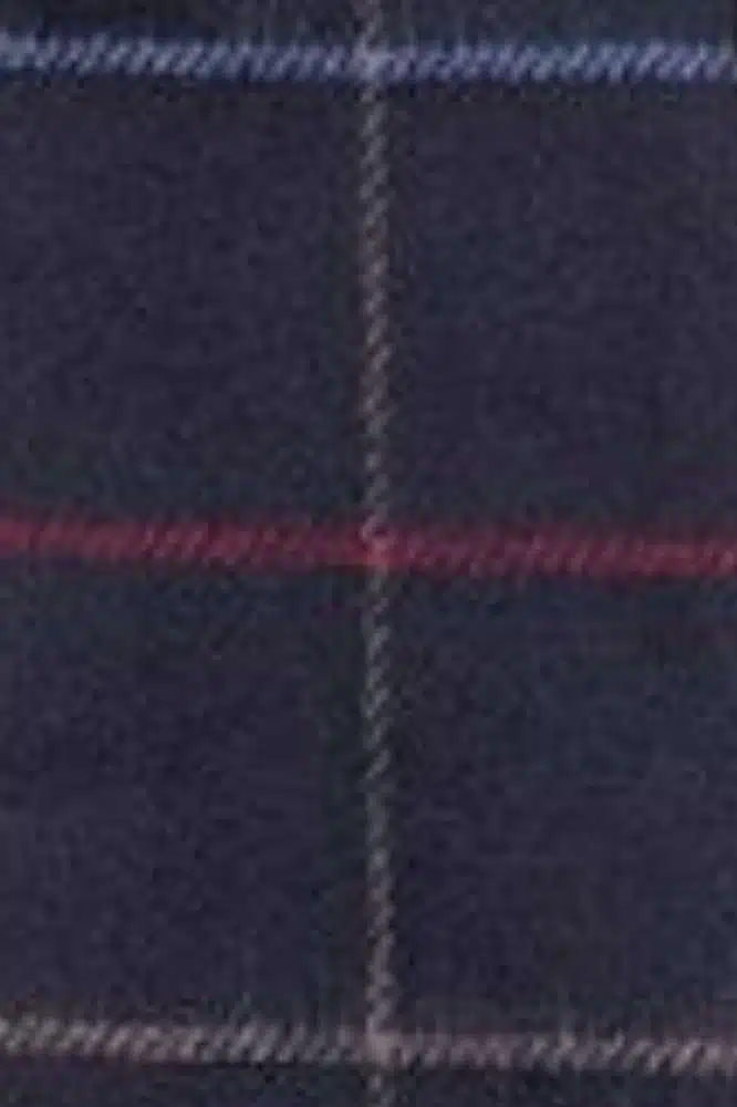 John Hanly Irish Cashmere Wool Scarf Navy Red and Denim Window Pane