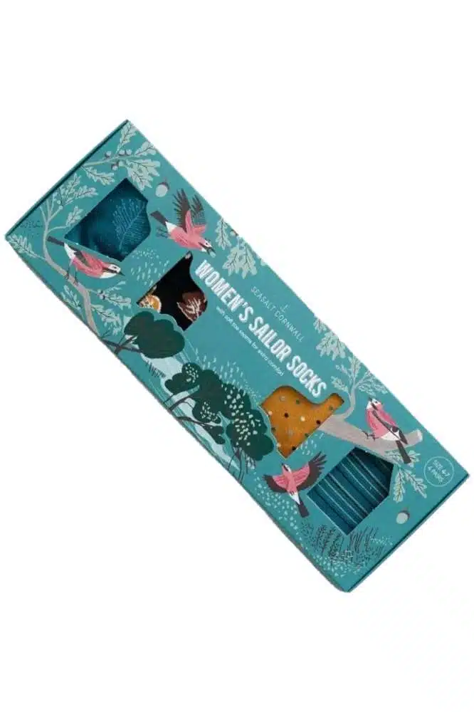 Seasalt Cornwall Women's Sailor Socks Lightweight Box O'4 Pressed Leaf Mix