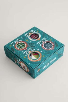 Seasalt Cornwall Women's Sparkly Sailor Socks Box of 4 Carn Silver Mix