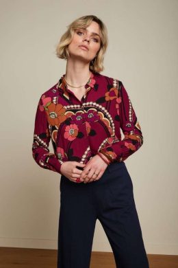 King Louie Winona Blouse Lovechild Cabernet Red