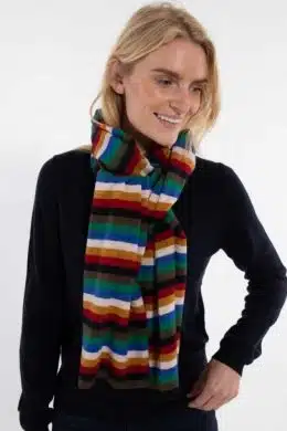 Danefae Danebundle-up Merino Scarf Royal Stripe