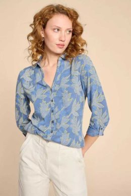 White Stuff Annie Jersey Shirt Blue Multi - La Vie en Rose Damesmode