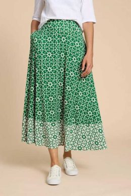 White Stuff Jada Eco Vero Maxi Skirt Green Print - La Vie en Rose Damesmode