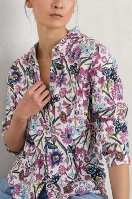 Seasalt Cornwall Larissa Shirt Floral Terrain Chalk- La Vie en Rose Damesmode- La Vie en Rose Damesmode
