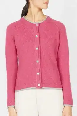 IrelandsEye Knitwear Killiney Cardigan Rose Pink - La Vie en Rose Damesmode