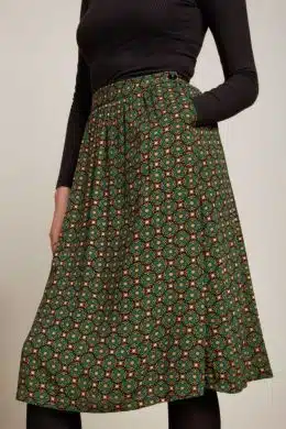 King Louie Layla Skirt Valley Peacock Green- La Vie en Rose Damesmode