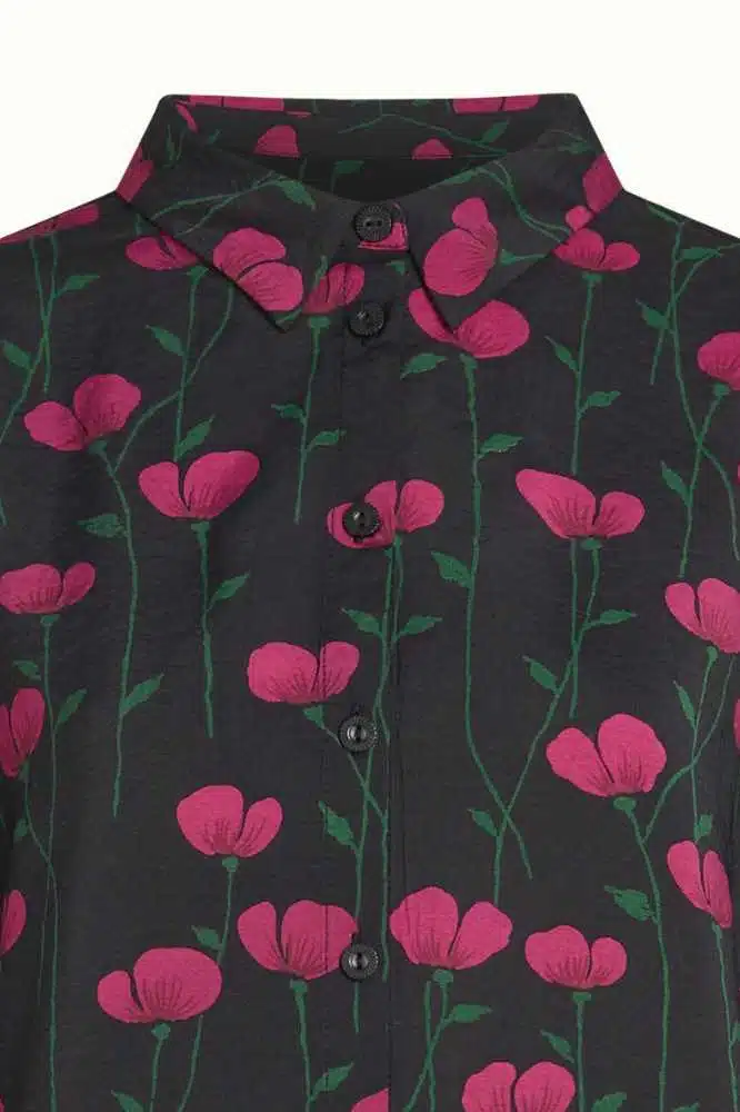 King Louie Maisie Blouse Harper Black - La Vie en Rose Damesmode