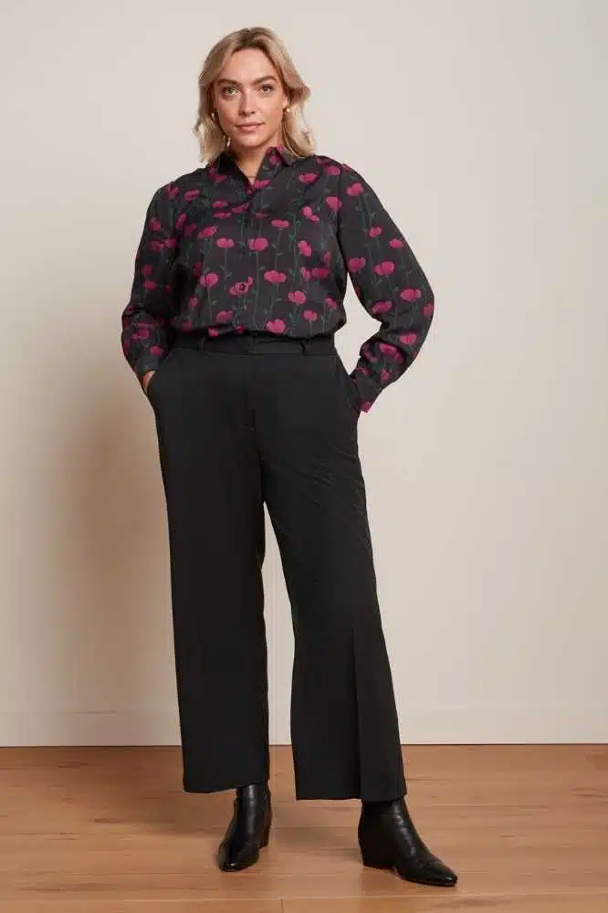 King Louie Maisie Blouse Harper Black - La Vie en Rose Damesmode