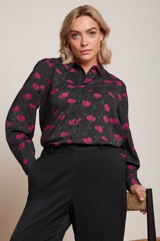 King Louie Maisie Blouse Harper Black - La Vie en Rose Damesmode