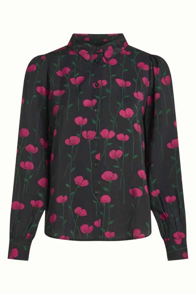 King Louie Maisie Blouse Harper Black - La Vie en Rose Damesmode