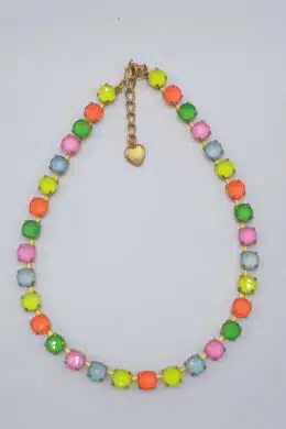 Nell Bijoux Luna Matte Gold L104 Neon Blue - La Vie en Rose Damesmode