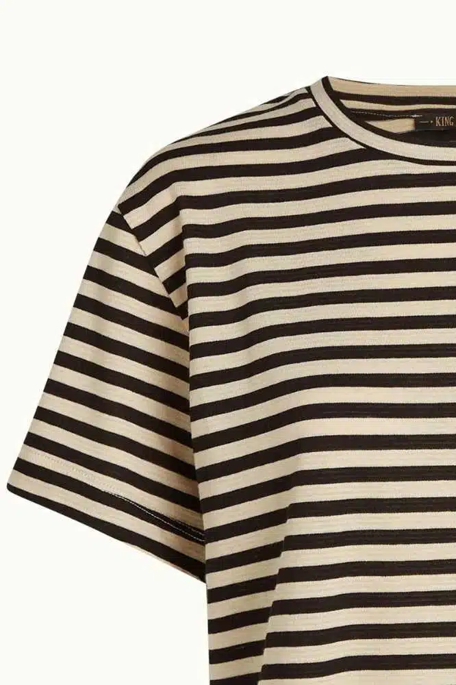 King Louie Boxy Tee Chopito Stripe Black - La Vie en Rose Damesmode