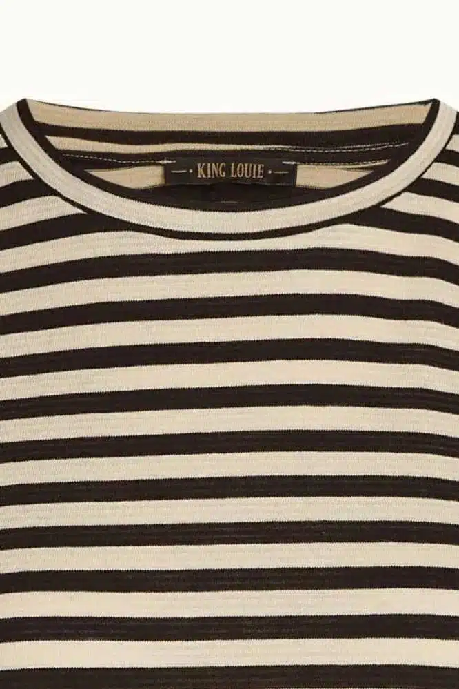 King Louie Boxy Tee Chopito Stripe Black - La Vie en Rose Damesmode