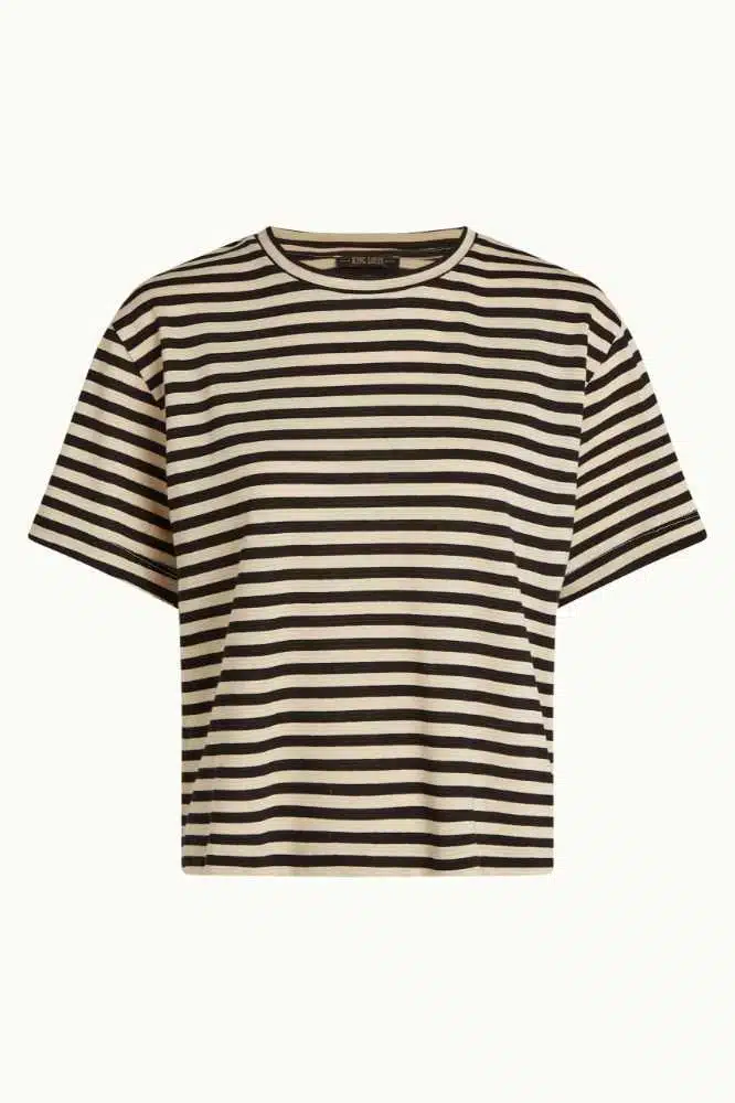 King Louie Boxy Tee Chopito Stripe Black - La Vie en Rose Damesmode