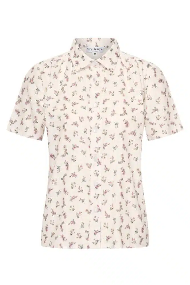 Very Cherry Montmartre Blouse Lavender Fields Bloemen- La Vie en Rose Damesmode