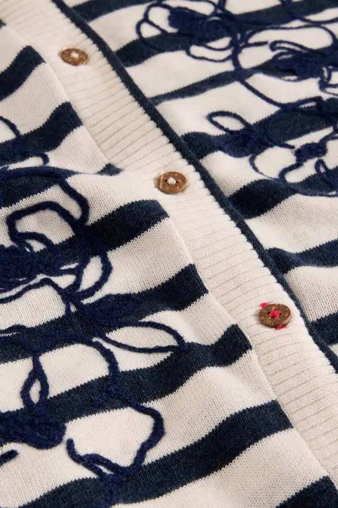 Lulu Embroidered Cardi White Multi - La Vie en Rose Damesmode