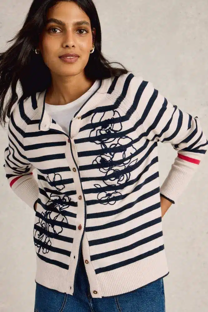 Lulu Embroidered Cardi White Multi - La Vie en Rose Damesmode