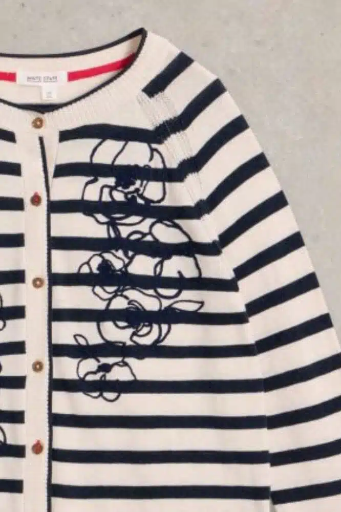 Lulu Embroidered Cardi White Multi - La Vie en Rose Damesmode