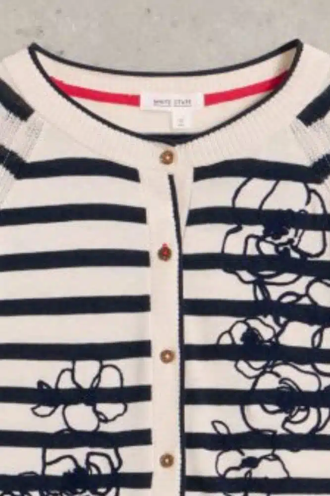 Lulu Embroidered Cardi White Multi - La Vie en Rose Damesmode