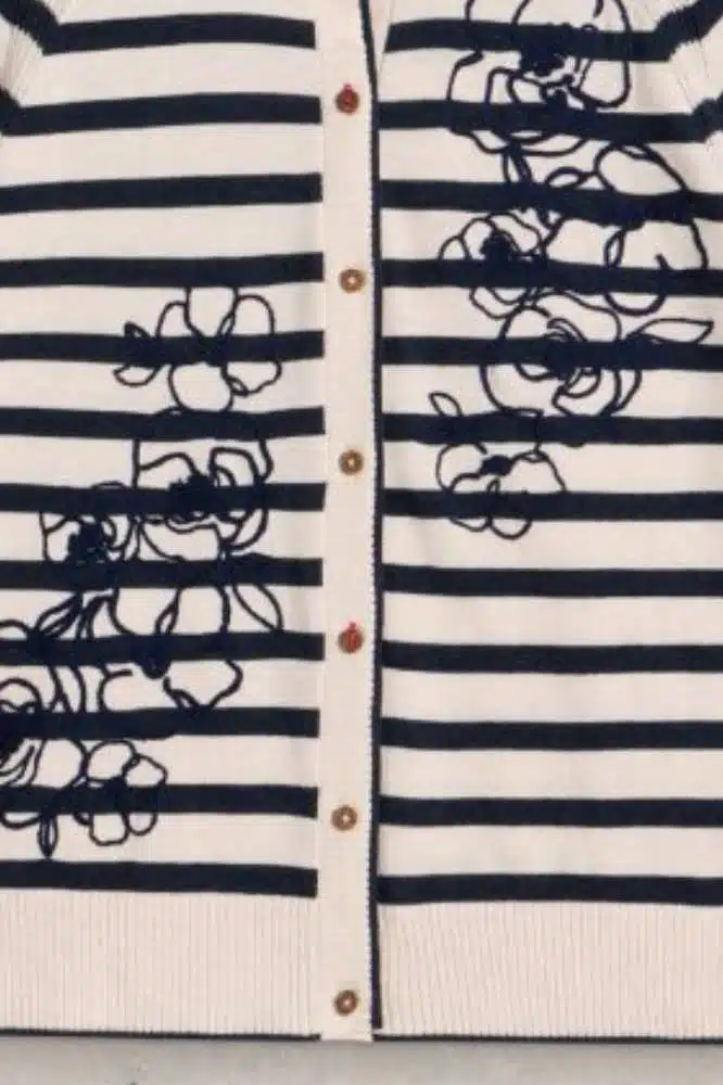 Lulu Embroidered Cardi White Multi - La Vie en Rose Damesmode