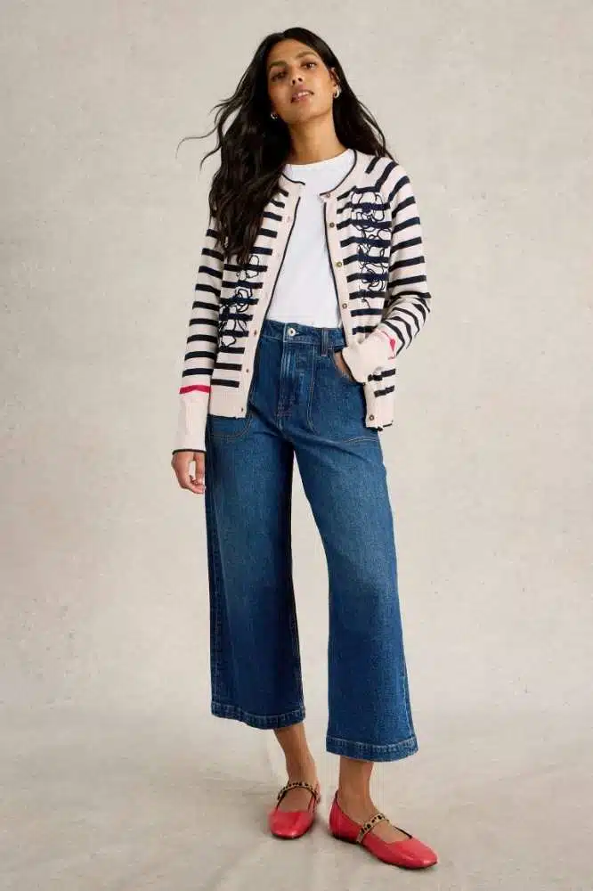 Lulu Embroidered Cardi White Multi - La Vie en Rose Damesmode