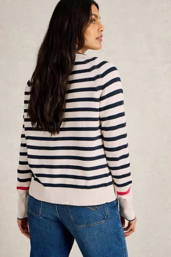 Lulu Embroidered Cardi White Multi - La Vie en Rose Damesmode