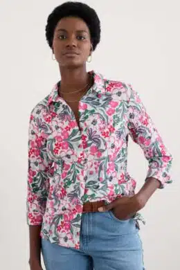 Seasalt Cornwall Larissa Shirt Garden Flowers Tulip - La Vie en Rose Damesmode