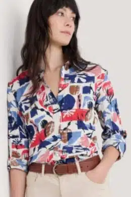 Seasalt Cornwall Larissa Shirt Marine Forms Chalk - La Vie en Rose Damesmode