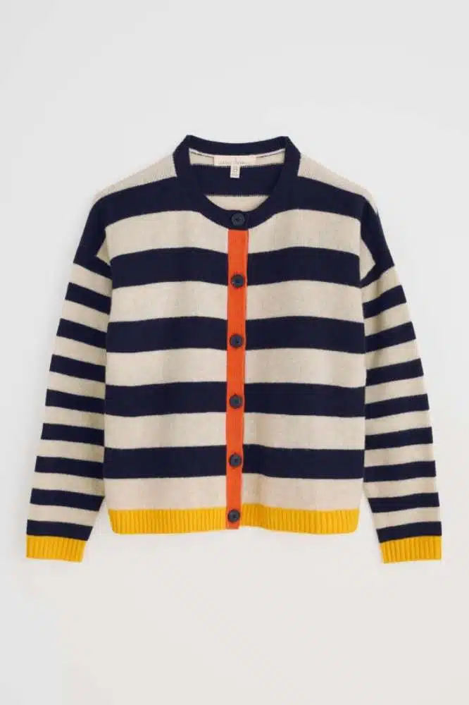 Seasalt Cornwall Pinwell Cardigan Bright Shape Maritime Mix - La Vie en Rose Damesmode