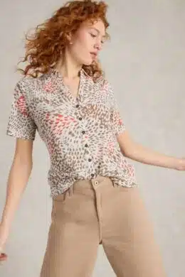 White Stuff Annie Jersey Shirt Grey Print - La Vie en Rose Damesmode