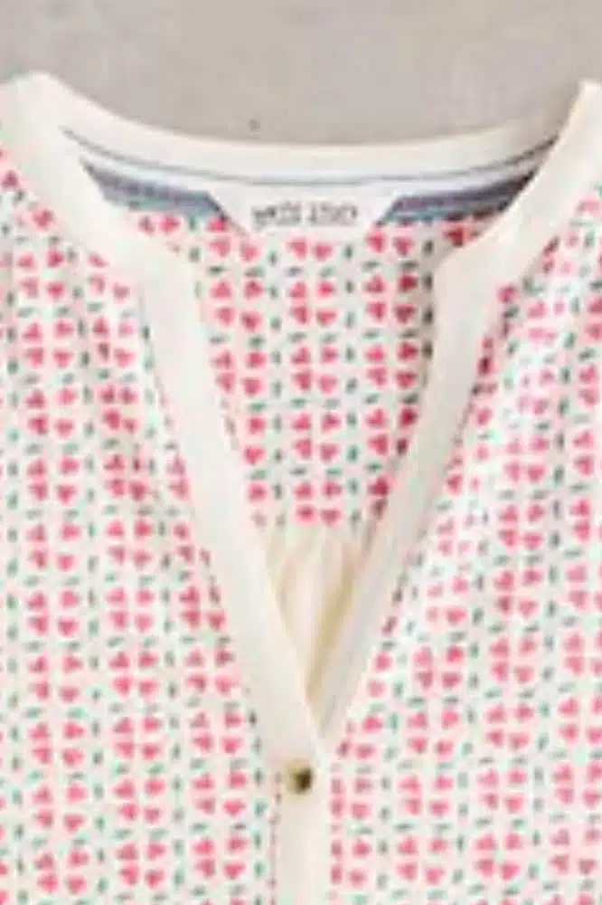 White Stuff Tulip Jersey Sleeveless Shirt Pink Print - La Vie en Rose Damesmode