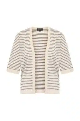 51COT20.123 Normale prijsAanbiedingsprijs€84,95 Colour:Stripe Ruby Size:XS Beschikbaarheid in onze winkels Kort organisch katoenen vest met korte mouwen tot aan de elleboog. Het vest is gemaakt van een fijn breisel en heeft een uit stipjes bestaand streeppatroon. Het vest heeft geen sluiting en wordt open gedragen. De mouwen en randen rondom zijn afgewerkt met een boord. Samenstelling: 100% cotton (organic). Lengte in maat L: 56 cm.