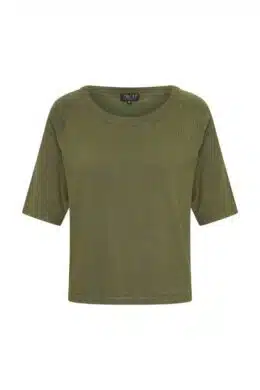 Zilch Top Round Neck Army - La Vie en Rose Damesmode