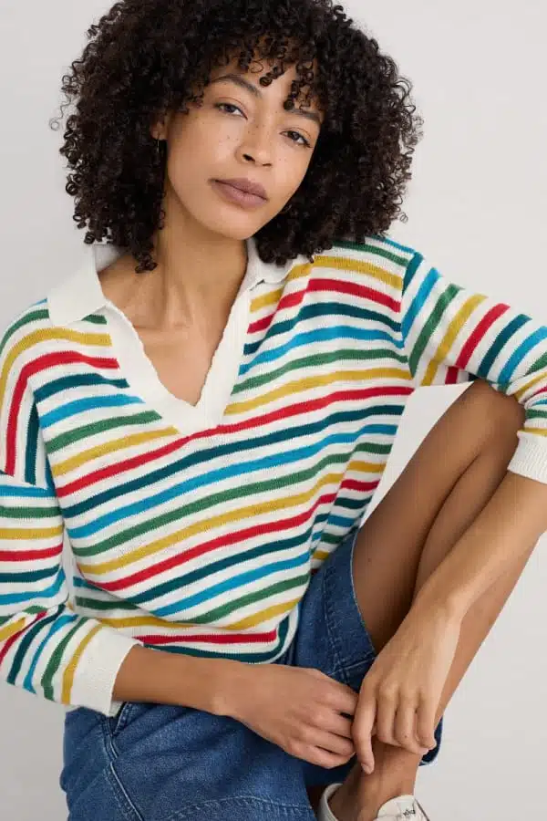 Seasalt Cornwall Gwynver Jumper Mini Cornish Raspberry Multi