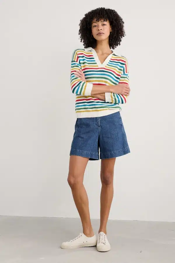 Seasalt Cornwall Gwynver Jumper Mini Cornish Raspberry Multi - Afbeelding 5