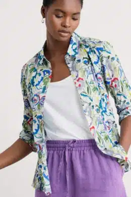Seasalt Cornwall Larissa Shirt Studio Floral Chalk - La Vie en Rose Damesmode