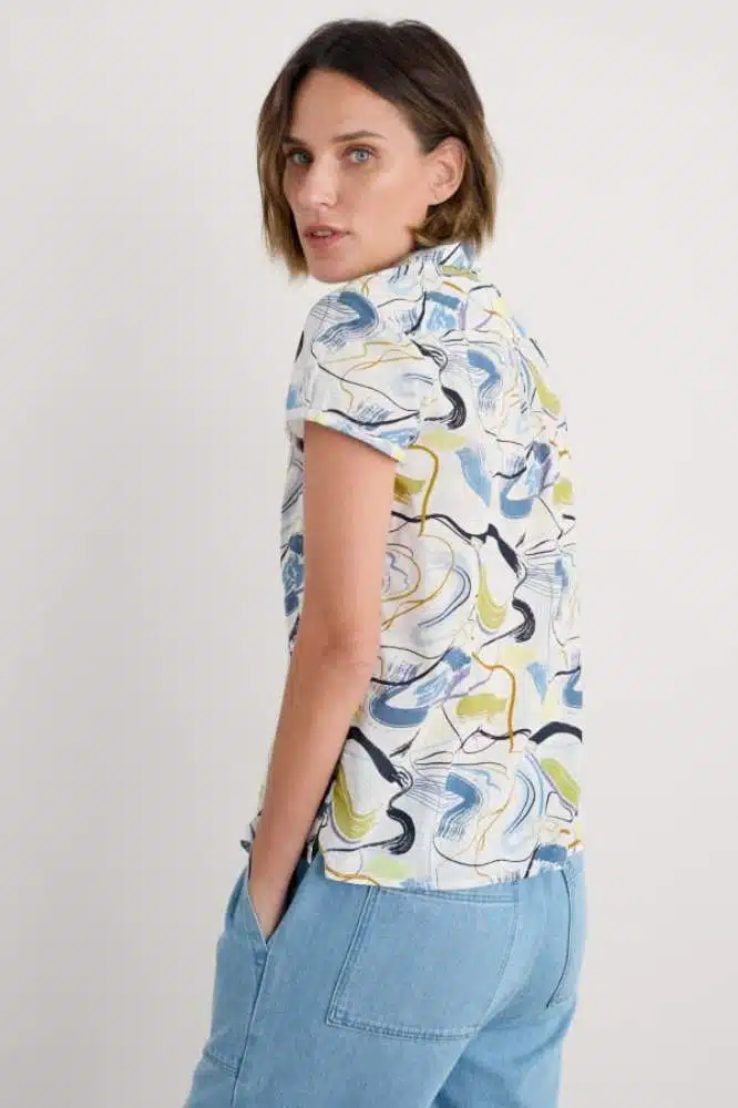 Seasalt Cornwall Rushmaker Shirt Porthmeor Sketch Chalk - La Vie en Rose Damesmode