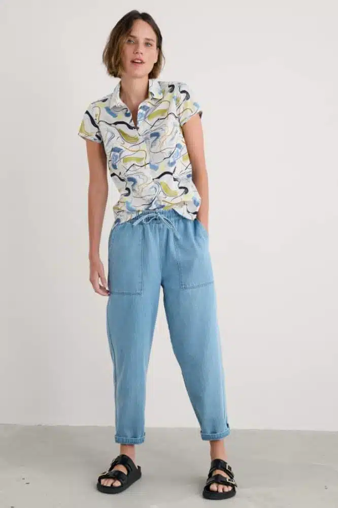 Seasalt Cornwall Rushmaker Shirt Porthmeor Sketch Chalk - La Vie en Rose Damesmode