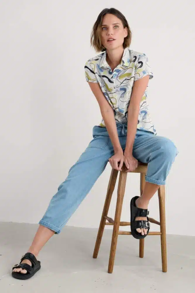 Seasalt Cornwall Rushmaker Shirt Porthmeor Sketch Chalk - La Vie en Rose Damesmode