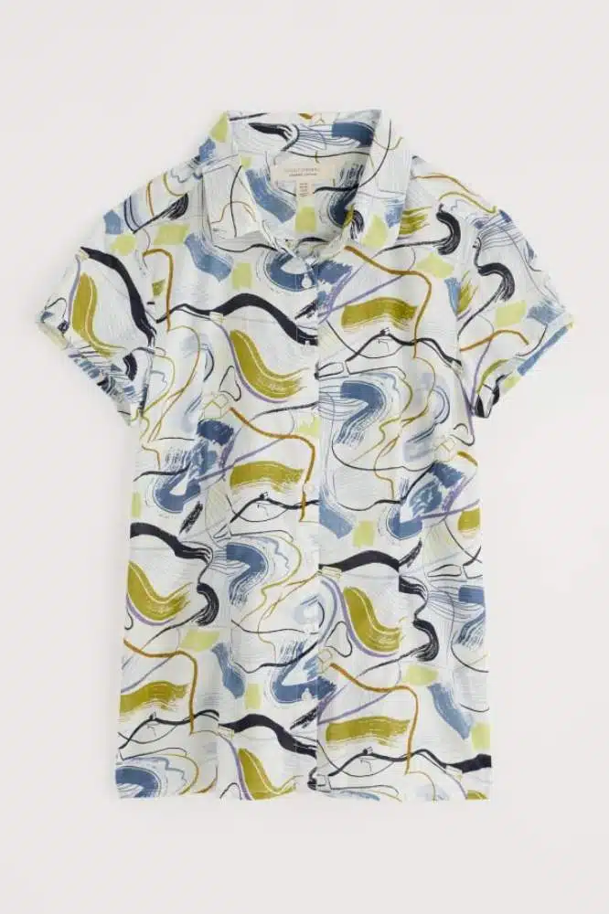 Seasalt Cornwall Rushmaker Shirt Porthmeor Sketch Chalk - La Vie en Rose Damesmode