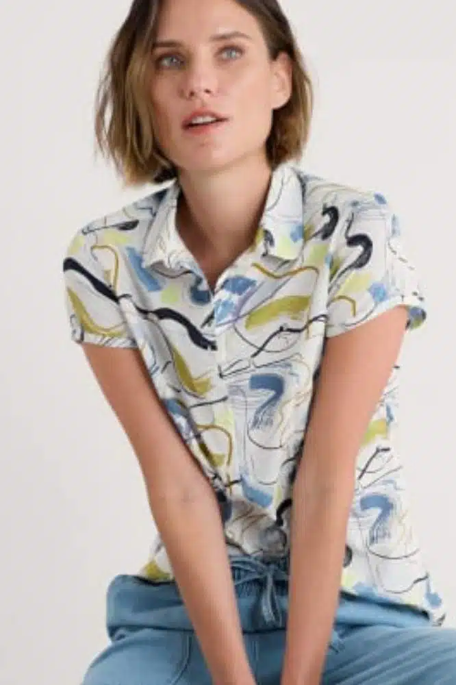 Seasalt Cornwall Rushmaker Shirt Porthmeor Sketch Chalk - La Vie en Rose Damesmode