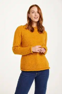 Aran Woollen Mills Ladies Roll Neck Raglan Crew Starfish - La Vie en Rose Damesmode